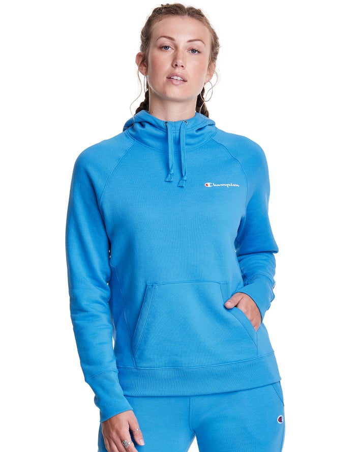 Sudadera Con Capucha Champion Mujer - Powerblend Script Logo ( Azules ) 3207641-IM